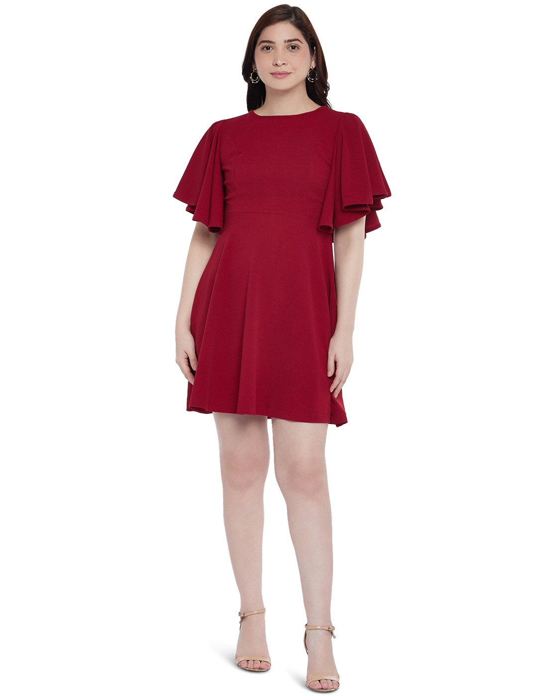 Buy online Maroon Solid High Slit Dress from western wear for Women by  Infitrob for ₹720 at 71% off