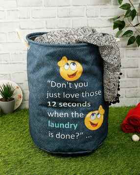 Polyester Slub Typographic Laundry Bag  - 48 cm x 37 cm-image-45