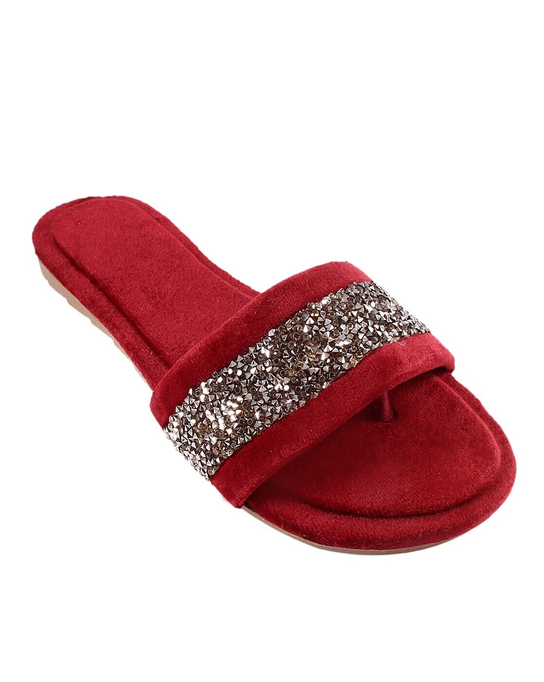 Buy Red Flat Sandals for Women by APRATIM Online Ajio