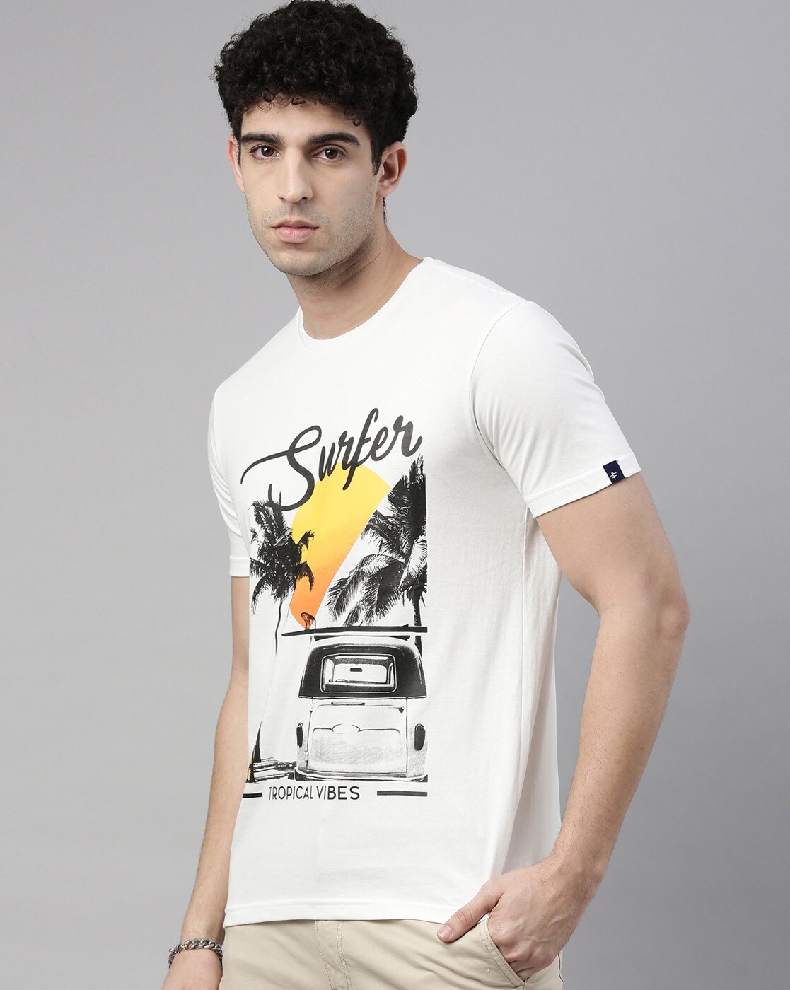 Buy online White Back Printed T-shirt from top wear for Men by Breakbounce  Streetwear for ₹299 at 80% off