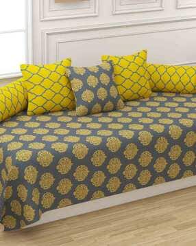 trance home linen Set of 6 Printed 200 TC Diwan Set-picture-40