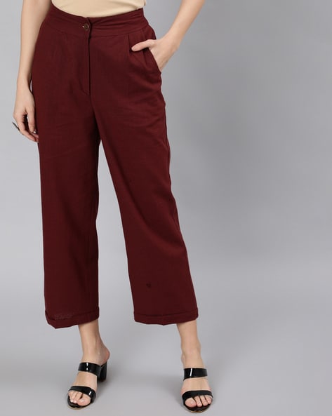 Jaipur Kurti Solid Straight Fit Pants