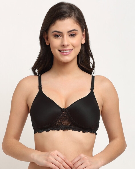 Buy Classic Curves Women's Push-up Bra Underwired Padded Bra Everyday Use  Front Open Bra Size 32A Black Online In India At Discounted Prices