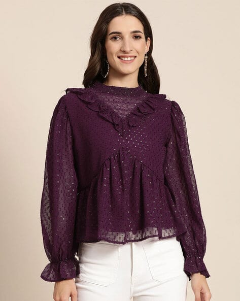 Buy Purple Tops for Women by MARIE CLAIRE Online