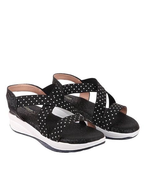 Girls black wedge sandals hot sale