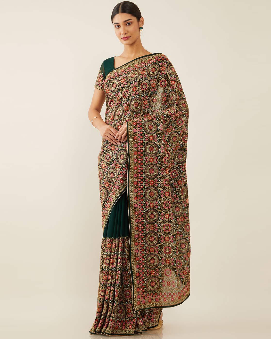 Buy Multicoloured Sarees for Women by Vijodhya Online | Ajio.com