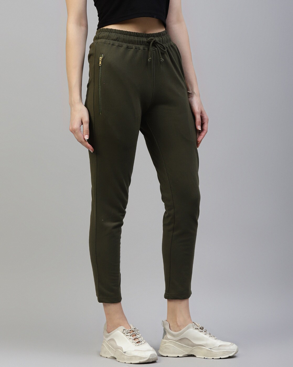Buy Olive Track Pants for Women by LAABHA Online