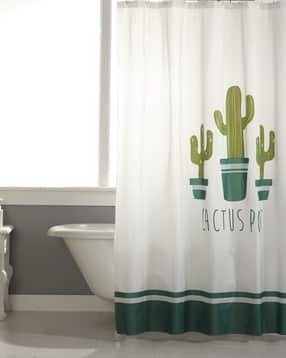 homewards Cactus Print Shower Curtain with Hooks-picture-40