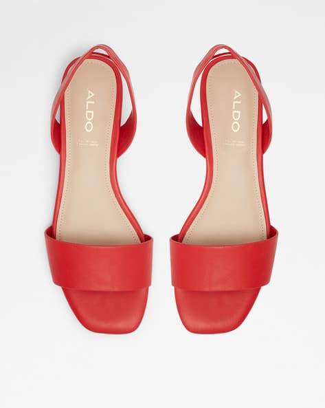 Aldo Shoes Womens Red Flat Sandals Isdell Women's Red Flat Sandals