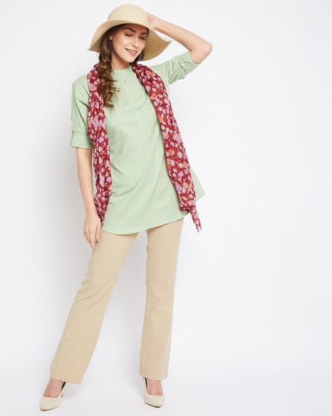 Buy Pista green Shirts, Tops & Tunic for Women by Bitterlime Online