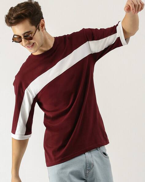 MANIAC Colourblock Slim Fit Crew-Neck T-shirt