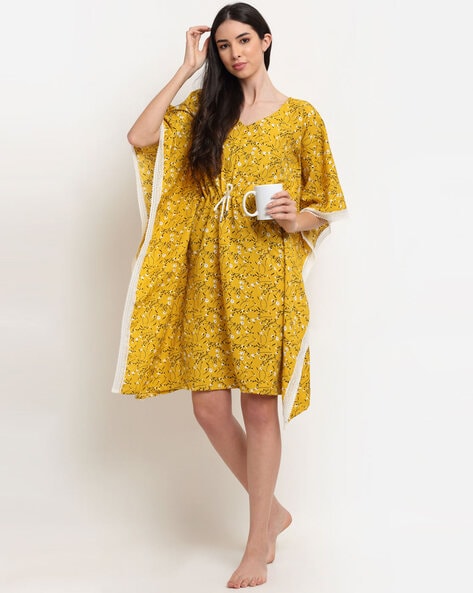 Buy Yellow Pure Gajji Silk Kaftan Dress for Women, Pure Bandhej Dress for  Women, Heavy Silk Kaftan for Women , New Indian Wear Collection Online in  India - Etsy