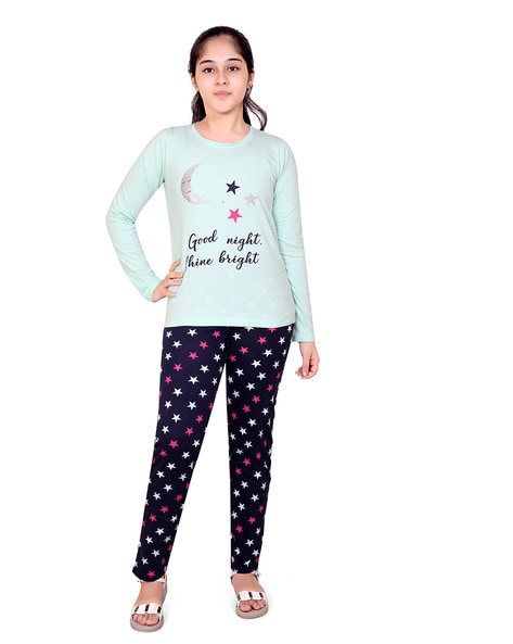Jaipur Kurti Sleep  Lounge  Buy Jaipur Kurti Blue Printed Night Suit Set  of 2 Online  Nykaa Fashion
