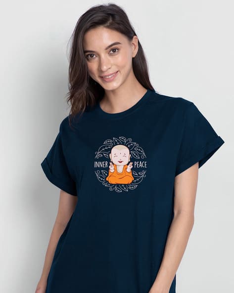 Women's Inner Peace Graphic Printed Boyfriend T-shirt