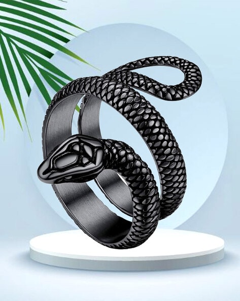 Spoo-Design | Open snake ring, silver snake as wrap | 925 silver ring