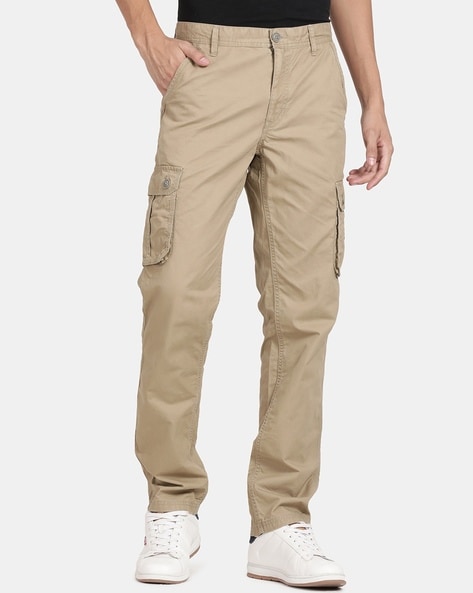 Buy Khaki Trousers & Pants for Men by T-Base Online