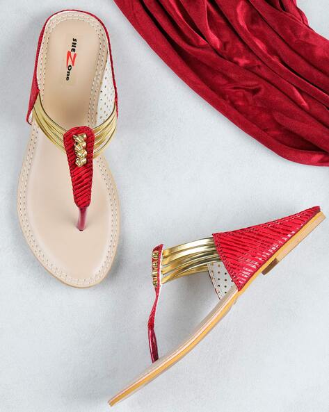 NEW PRADA LADIES RED LEATHER TRIANGLE LOGO THONG FLAT SANDALS SHOES 36 |  eBay