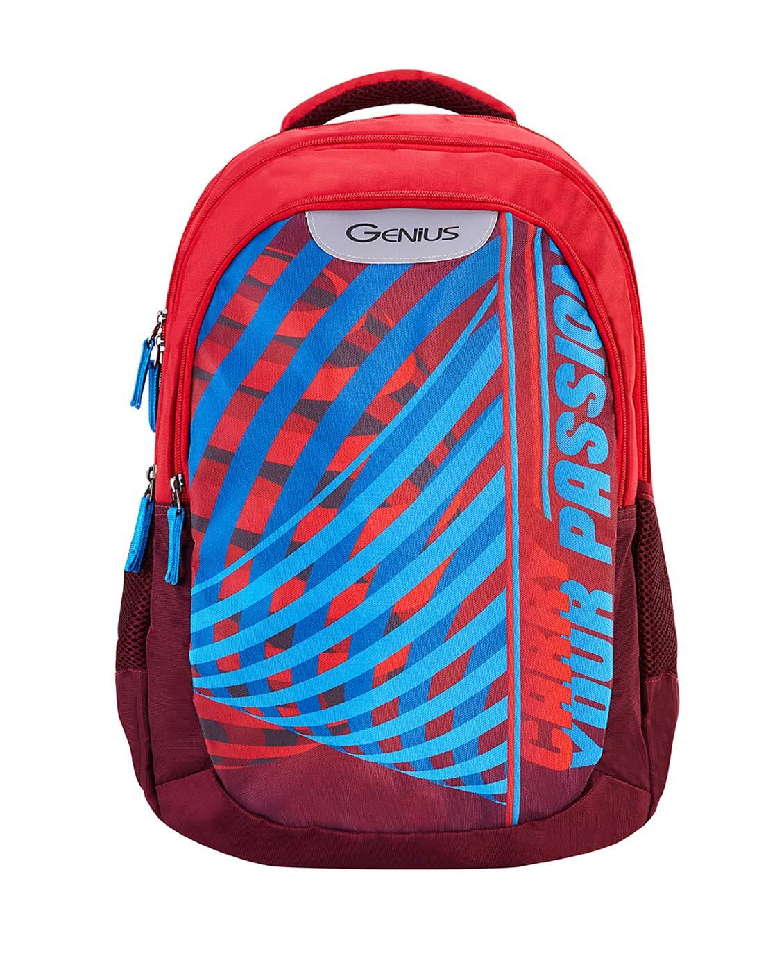 Buy Genius Unisex Blue Printed 17 Inches Medium School Backpack - Backpacks  for Unisex 9784575 | Myntra