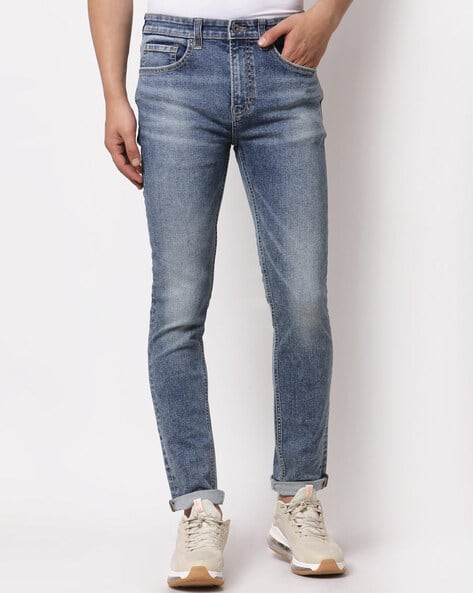 Men Mid-Wash Skinny Fit Jeans