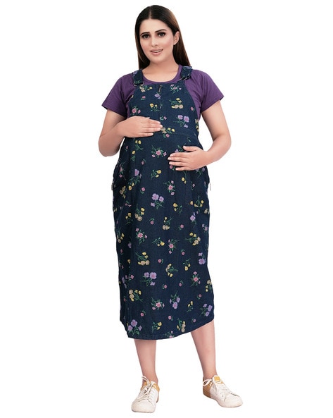 fcity.in - Gustofab Pure Cotton Maternity Dress / Trendy Retro Women  Maternity