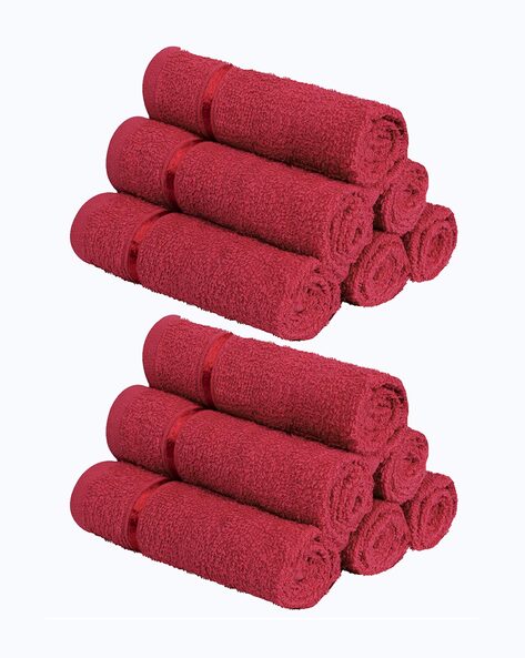 Red cheap face towels