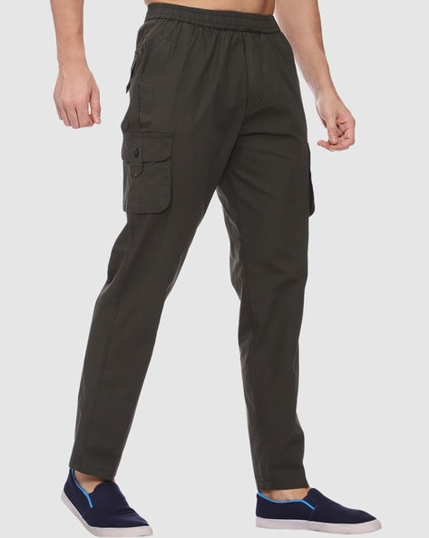 OYOANGLE Men's Cargo Pants Elastic Waist Flap Pockets Hip Hop Baggy Harem  Pants Army Green Plain Small at Amazon Men's Clothing store