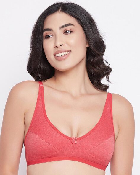Front Close T-Shirt Red Bra