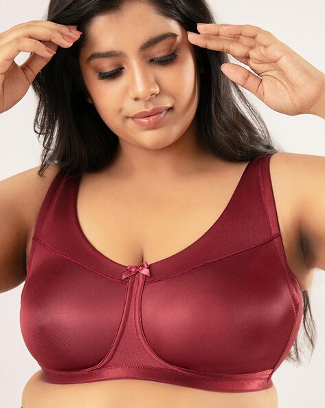 Shop Plus Size Wirefree Cotton Support Bra in Red