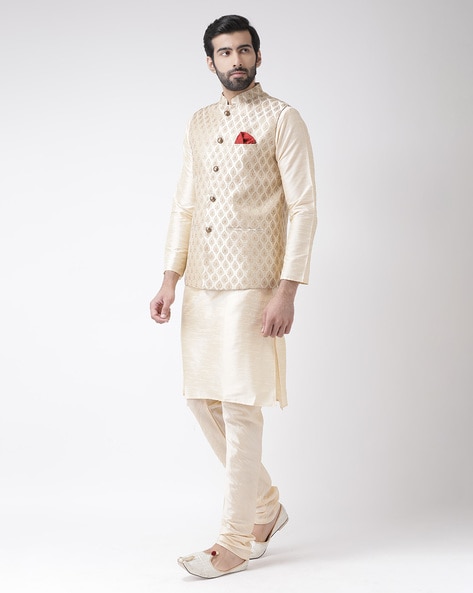 Ruh - Foil Mirror & Silk -Nehru Jacket Set