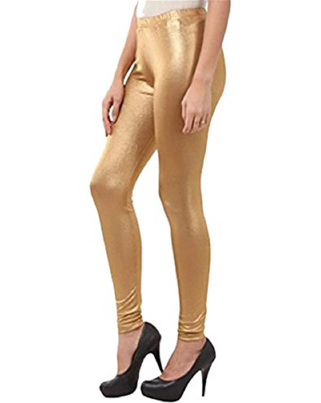 Gold Holographic Mid Rise Leggings | Coquetry Clothing