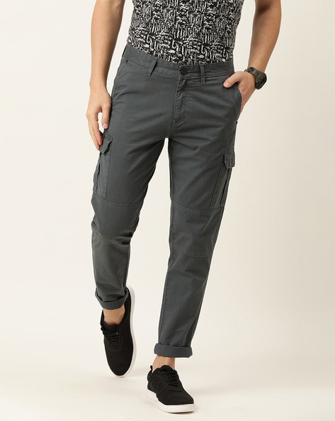 Buy Bene Kleed Men Light Grey Cropped Loose Fit Solid Cargo Trousers Online  at Best Prices in India - JioMart.