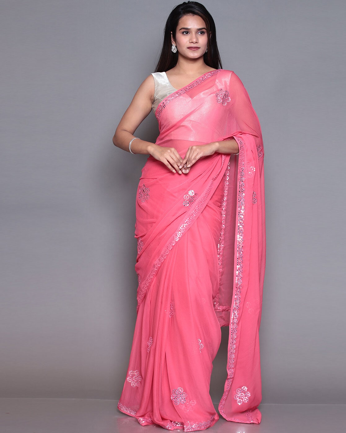 Buy Blue Sarees for Women by MIMOSA Online | Ajio.com