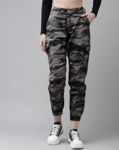 Buy Ginger by Lifestyle Grey Camouflage Pants for Women Online  Tata CLiQ