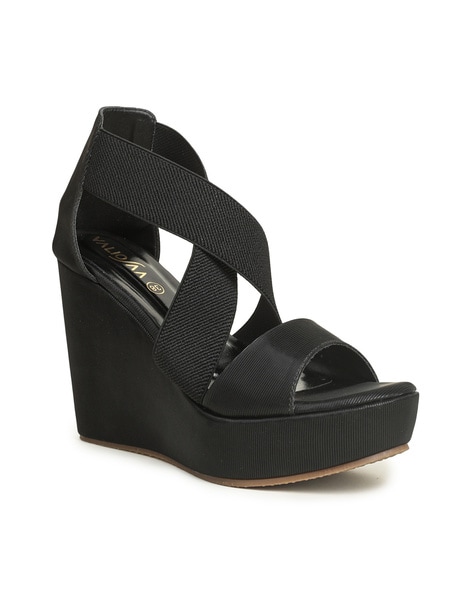 Black strappy wedges new arrivals