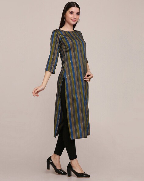 Boat neck clearance long kurti design