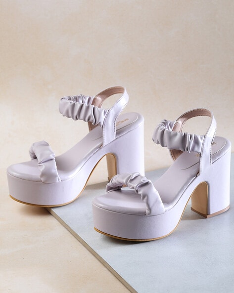 Chunky Heeled Platforms with Ankle Strap