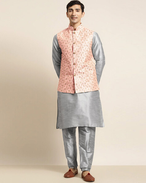 Buy Grey 2-Piece Ethnic Suit for Men by SOJANYA Online | Ajio.com