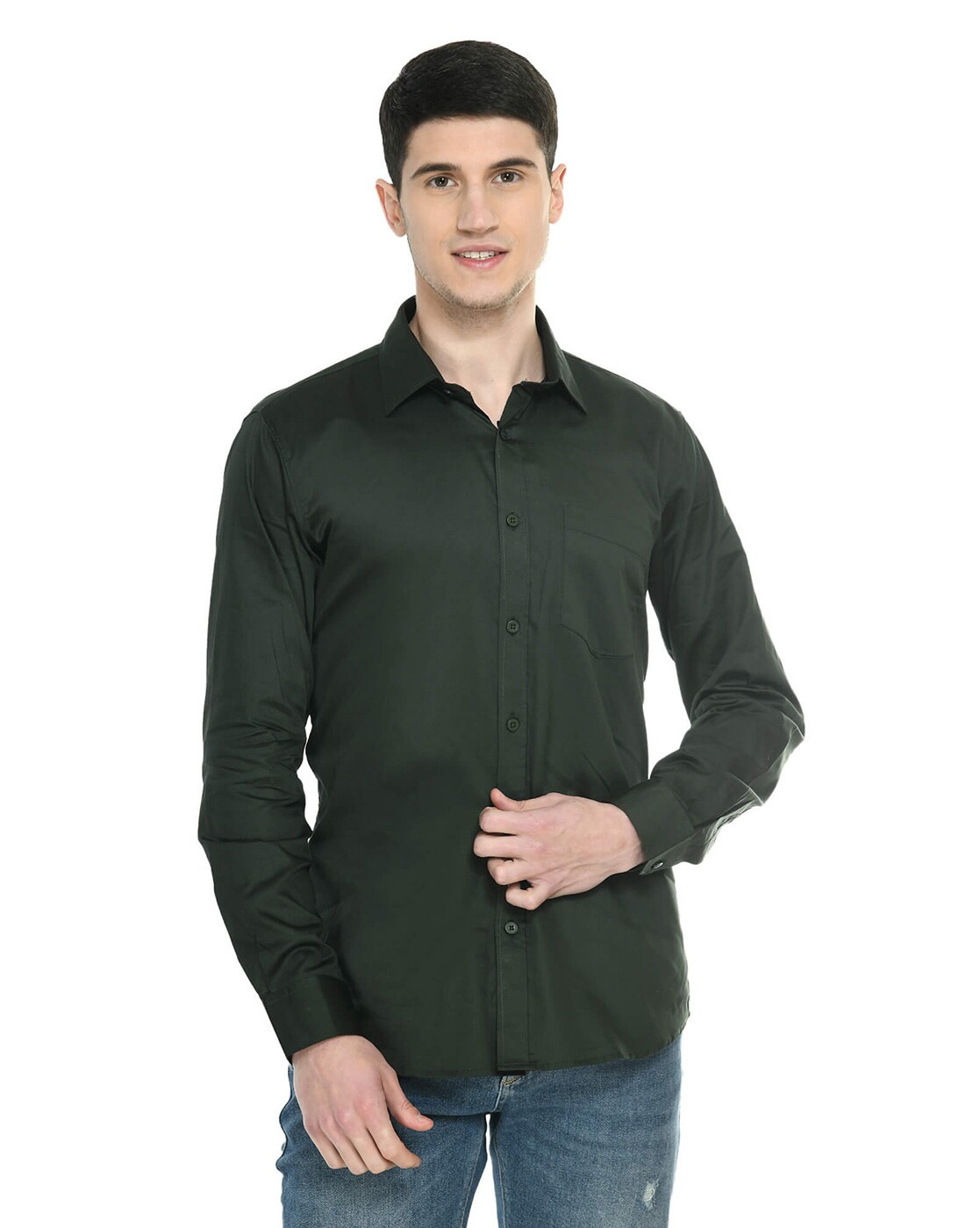 Vivid Wave Cotton Mens Mehendi Casual Solid Shirts at Rs 1799/piece in  Lucknow