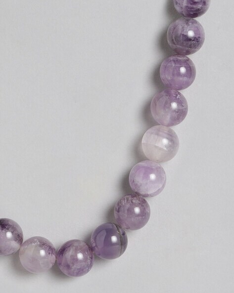 Designer pearl amethyst necklace set, Purple necklace set at ₹3950 | Azilaa