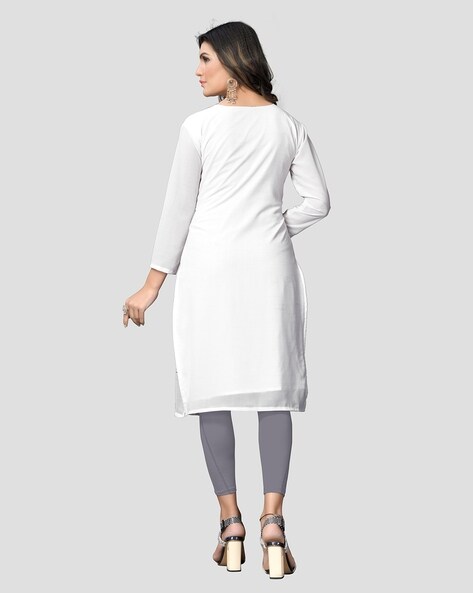 Buy New Fancy Designer Pure Cotton Kurtis In White at Rs. 780 online from  Fashion Bazar fancy kurtis : FFSVGV012W