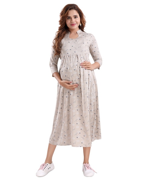 Royal Multicolor Striped Maternity & Nursing Dress– MOMZJOY.COM