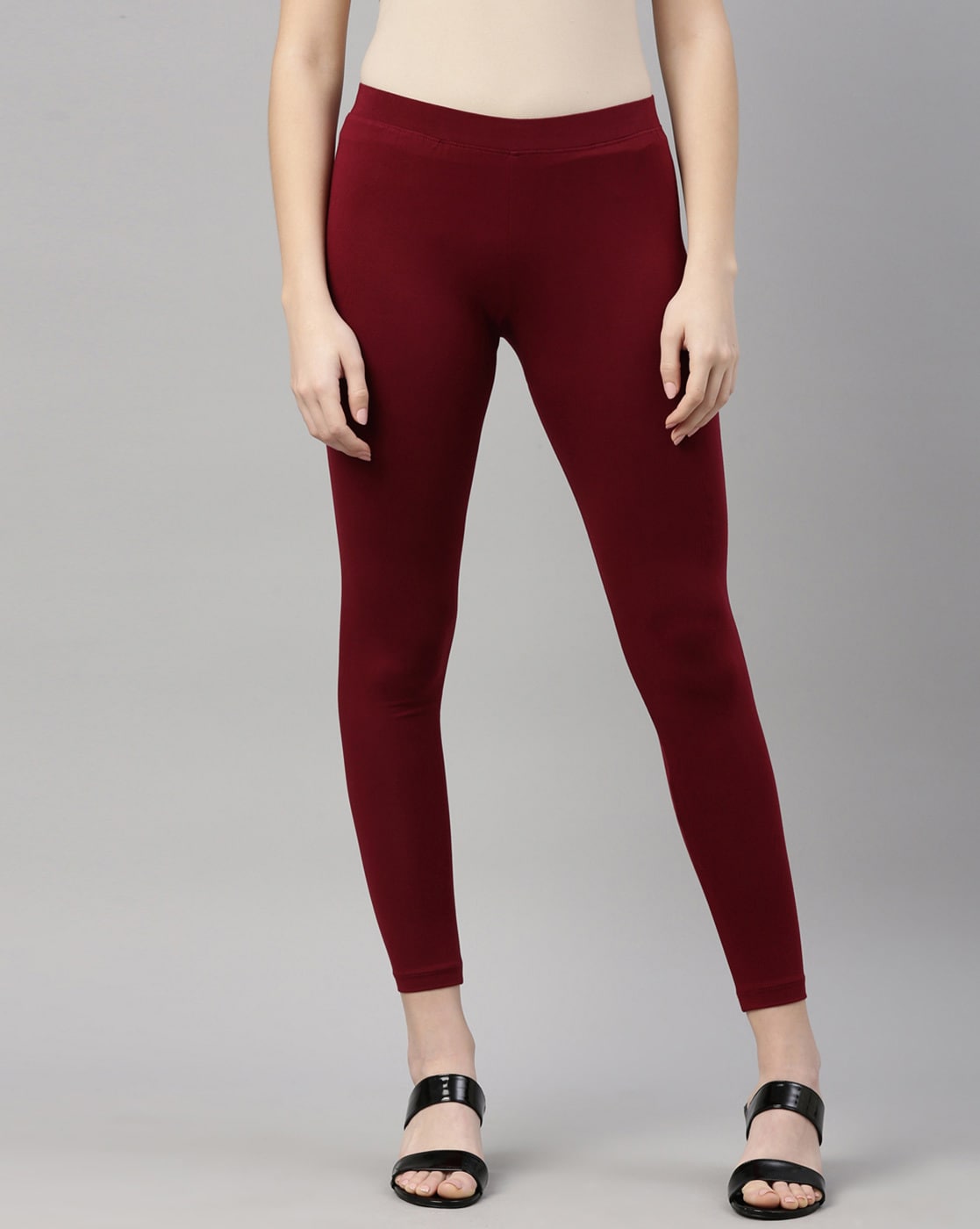 Buy Kvish Women's Comfortable Breathable Skinny Fit Ankle Length Cotton  Leggings (Maroon-XL) Online In India At Discounted Prices