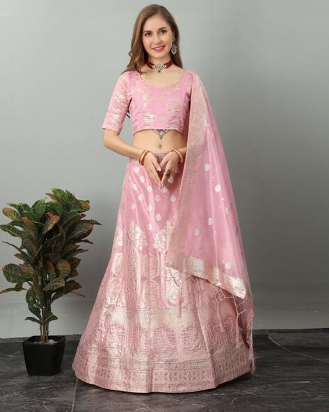 Buy Latest Designer Pink Lehenga Choli, this collection fabric is silk,
