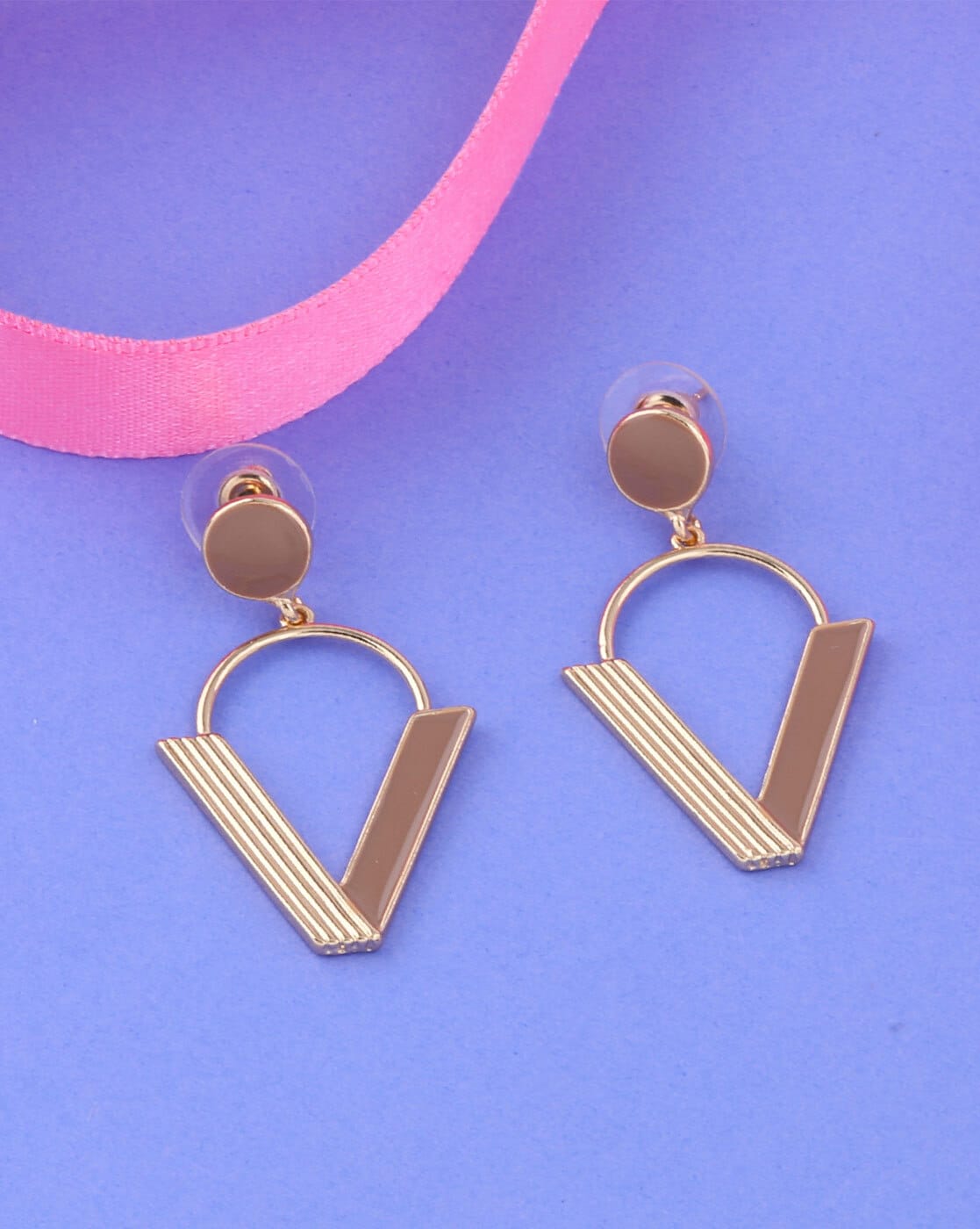 Buy Peach Earrings for Women by PAOLA JEWELS Online