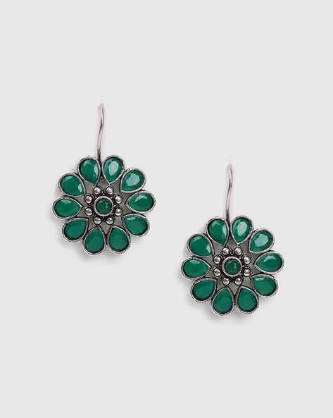 Green Flowers Earrings - Intini Jewels