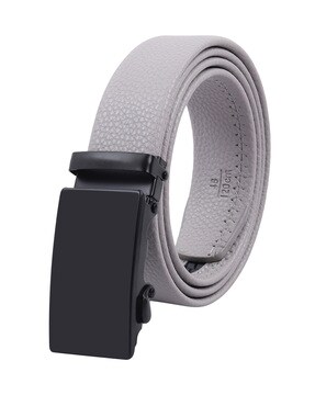 Men's Matte Black Leather Belt With Silver Buckle Belt 