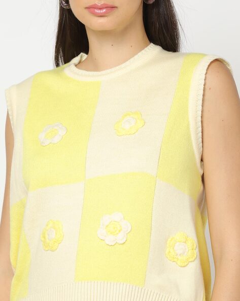 Yellow sleeveless sale sweater