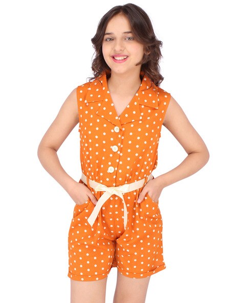 Rust polka 2025 dot jumpsuit