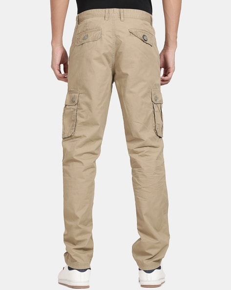 Buy Khaki Trousers & Pants for Men by T-Base Online