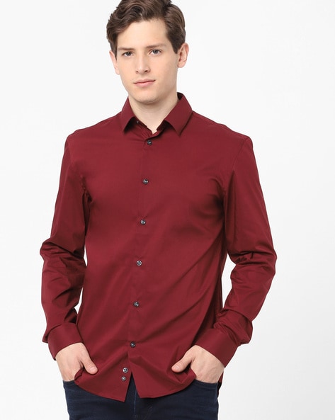 Celio Men Solid Regular Fit Shirt